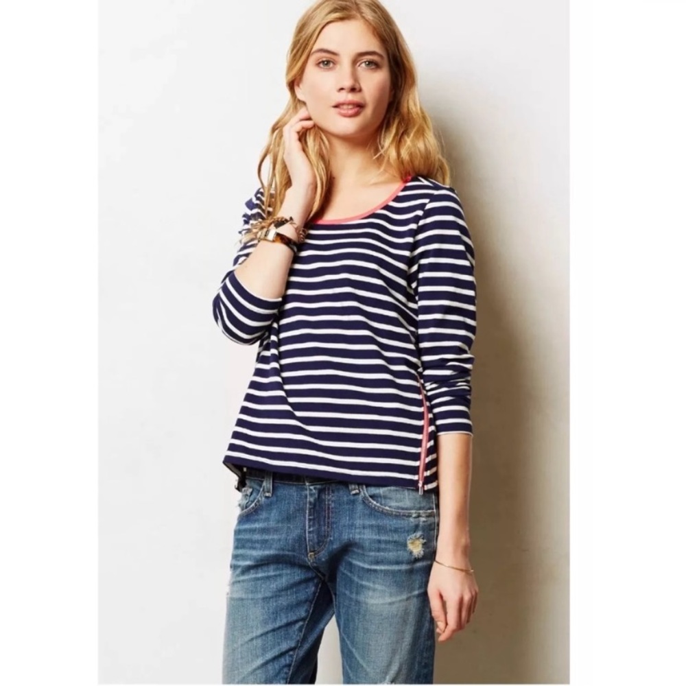 Anthropologie Lili’s Closet Black & White Striped Top